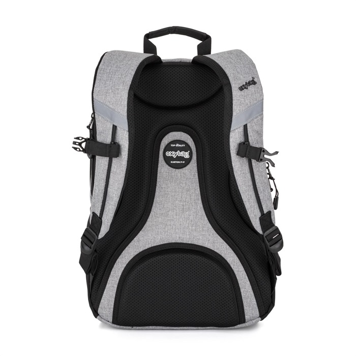 Studentský batoh + etue OXY Sport Grey Melange